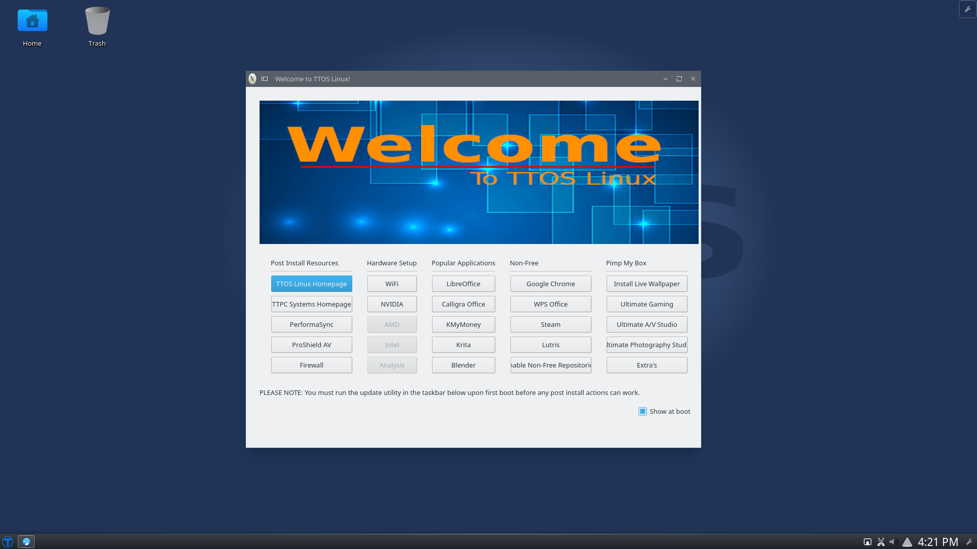 Welcome Screen